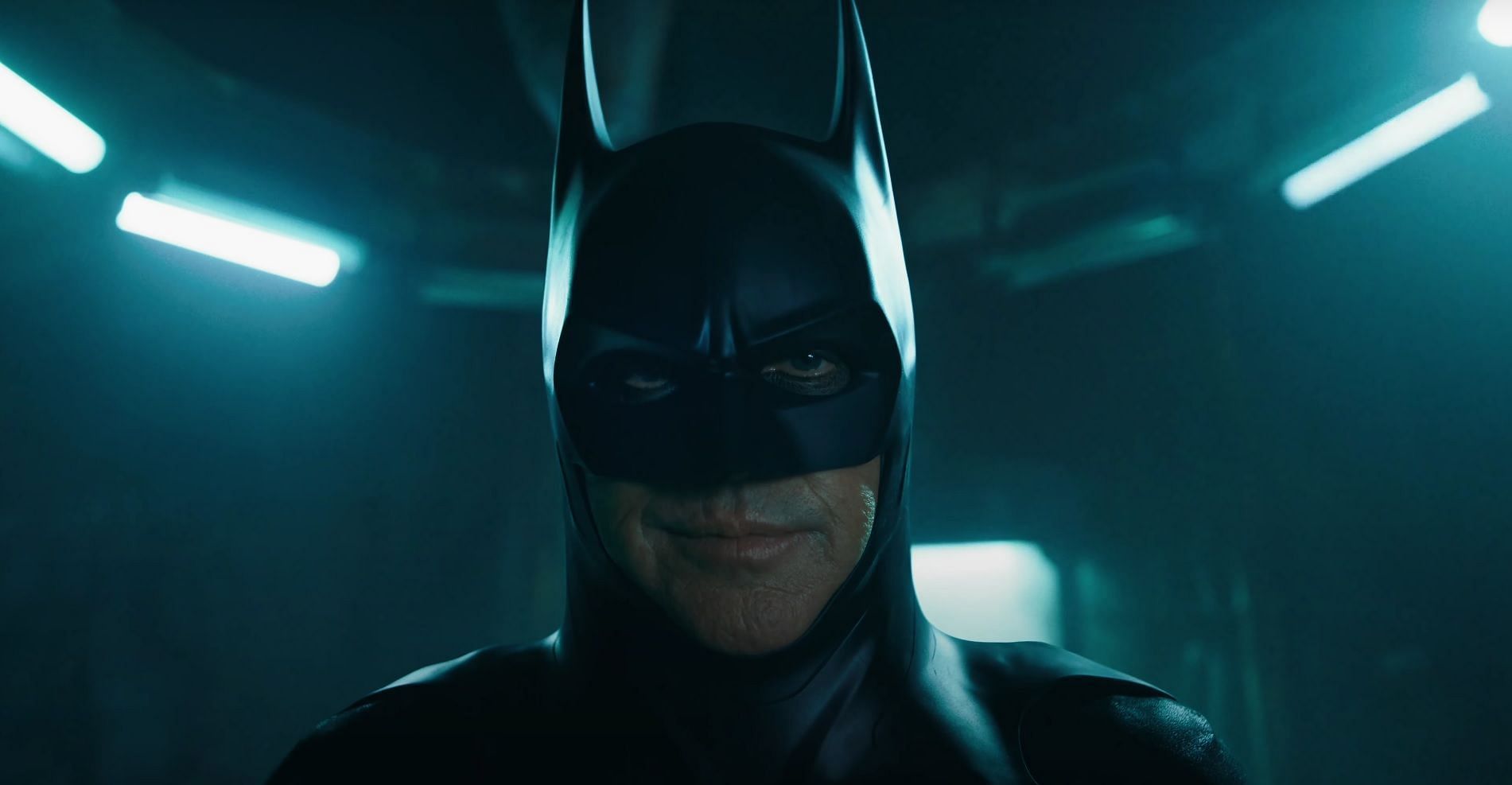 Michael Keaton reprises his role as Batman in the upcoming Flash with the character's inclusion tying into the classic comic storyline of Flashpoint (Image via DC Studios)
